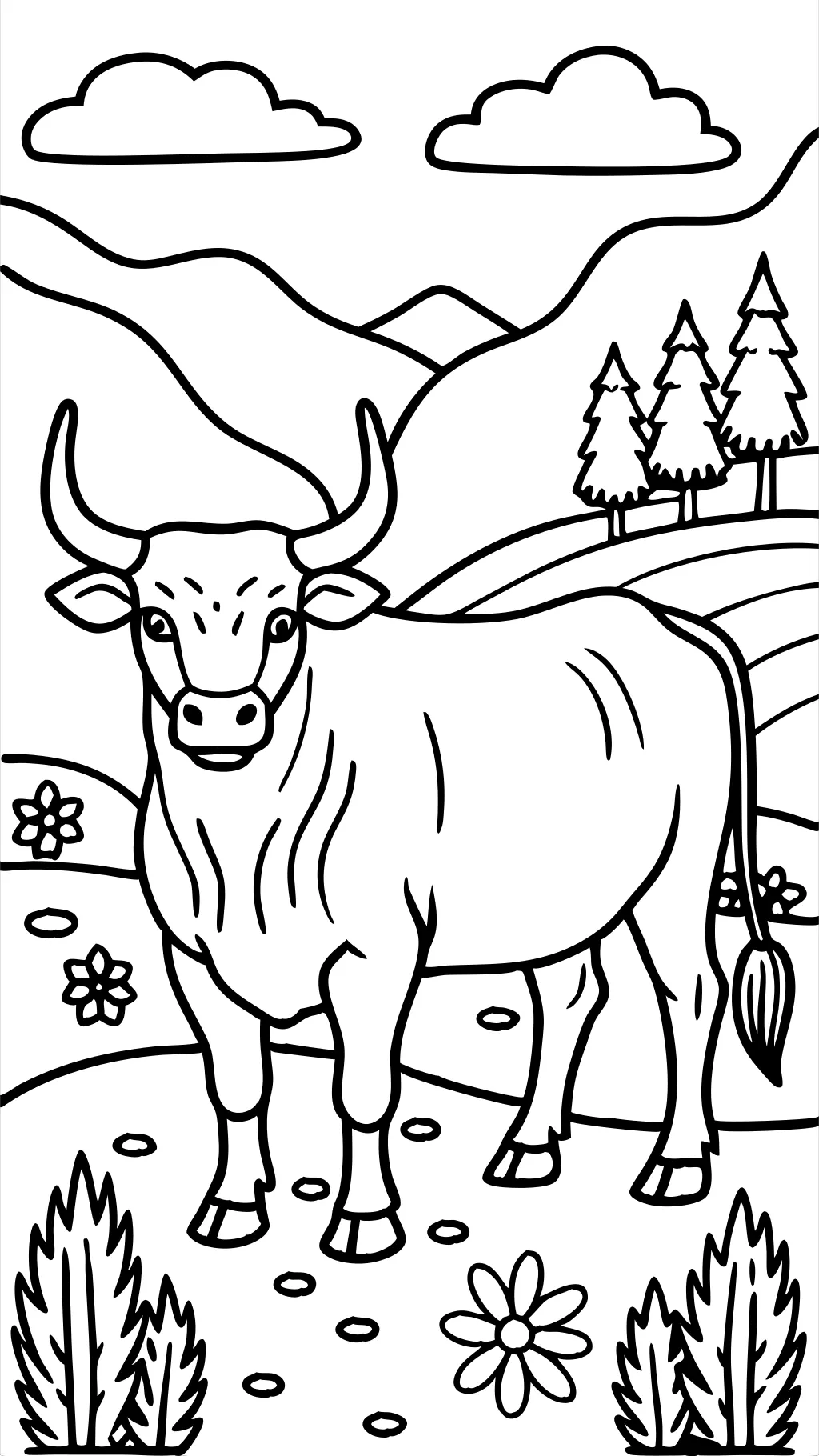 bull coloring page